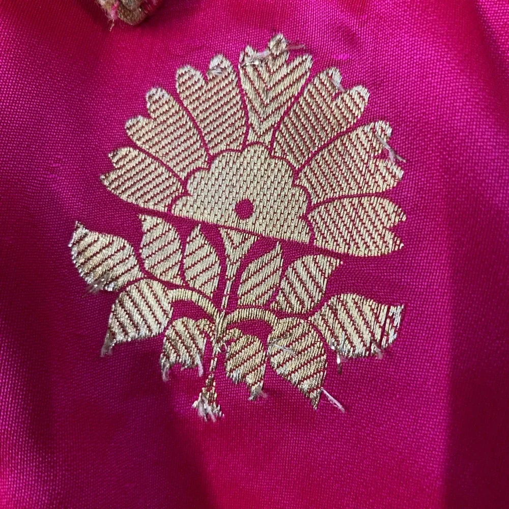 Pure soft silk fuchsia pink kurti!!!! - Picture 4 of 5